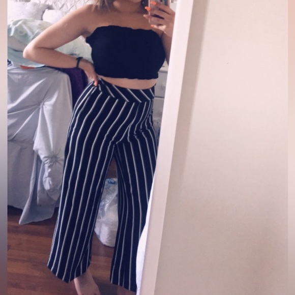 H&M striped navy flare pant - Picture 9 of 10